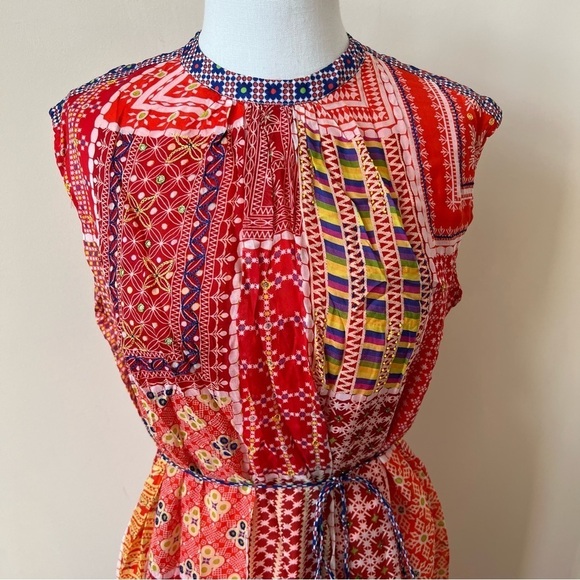 Anthropologie Tanvi Kedia patterned chiffon maxi dress 408 - Picture 6 of 12